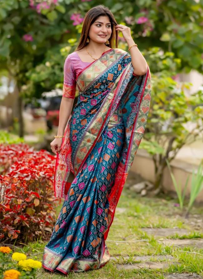 Soft Banarasi Silk Sky Blue Traditional Wear Weaving Saree